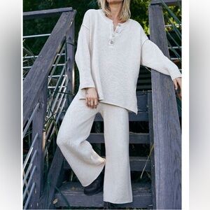 Free People Hailee Sweater Set Size X-Large in Shell Cream